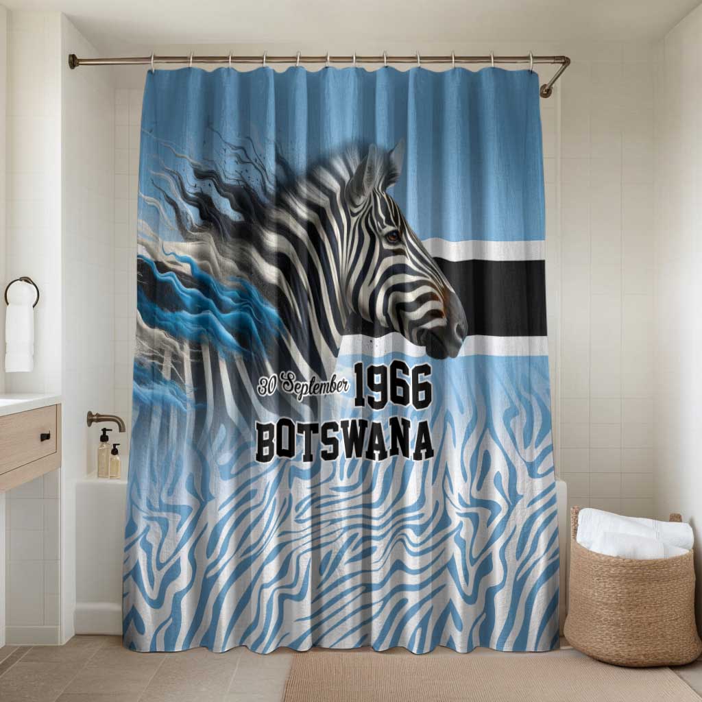 Botswana Independence Day 1966 Bathroom Set Tribal African Zebra Skins Pattern