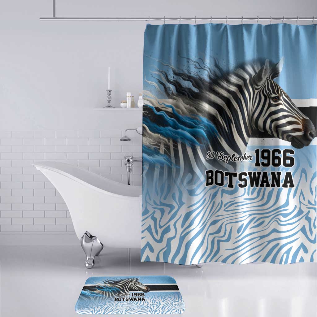 Botswana Independence Day 1966 Bathroom Set Tribal African Zebra Skins Pattern