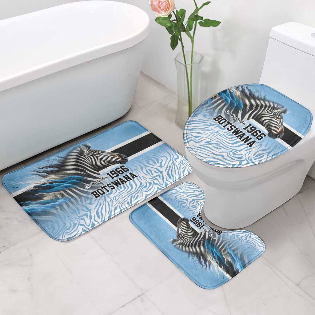 Botswana Independence Day 1966 Bathroom Set Tribal African Zebra Skins Pattern
