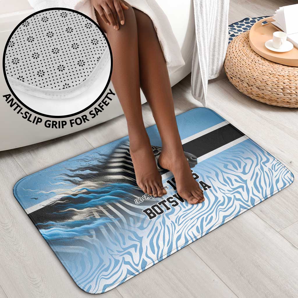 Botswana Independence Day 1966 Bathroom Set Tribal African Zebra Skins Pattern