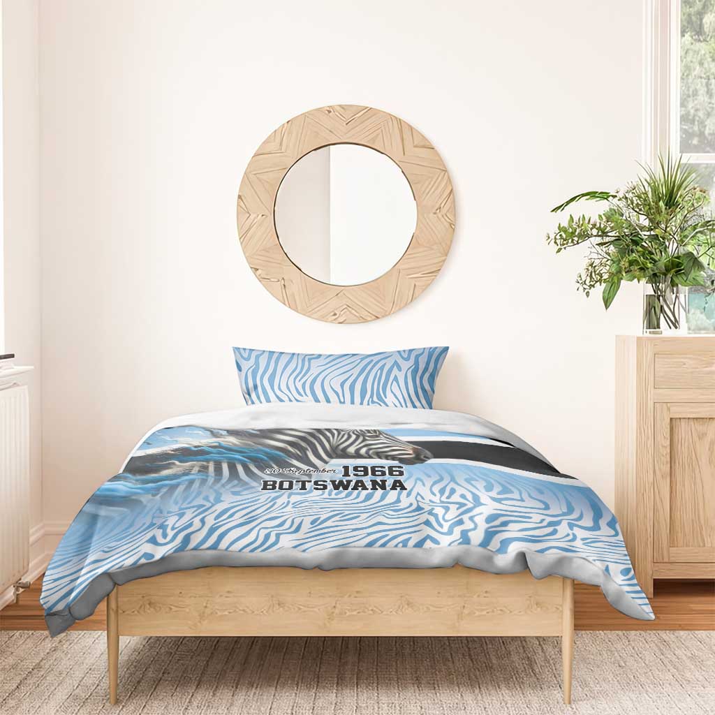 Botswana Independence Day 1966 Bedding Set Tribal African Zebra Skins Pattern - African Pride