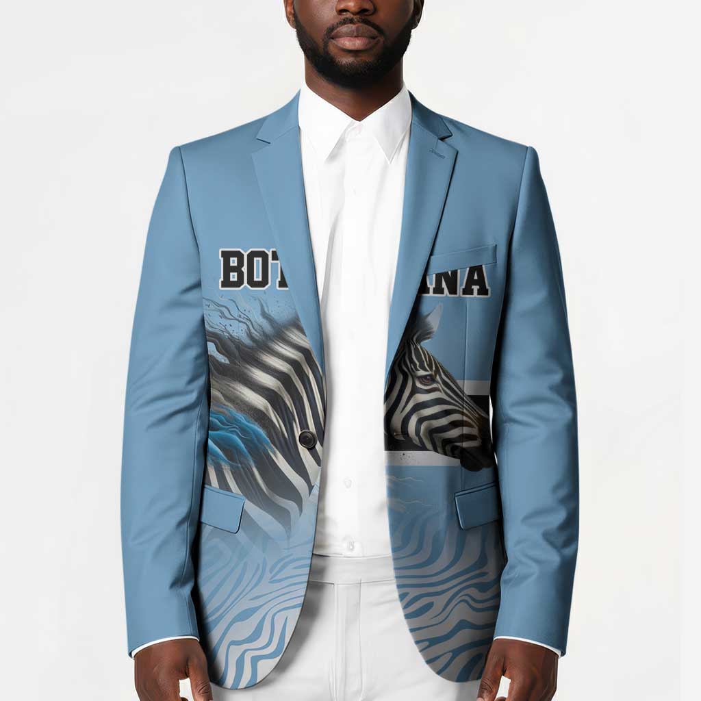 Botswana Independence Day 1966 Blazer Tribal African Zebra Skins Pattern