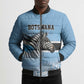Botswana Independence Day 1966 Bomber Puffer Jacket Tribal African Zebra Skins Pattern