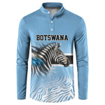Botswana Independence Day 1966 Button Sweatshirt Tribal African Zebra Skins Pattern