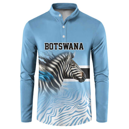 Botswana Independence Day 1966 Button Sweatshirt Tribal African Zebra Skins Pattern