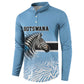 Botswana Independence Day 1966 Button Sweatshirt Tribal African Zebra Skins Pattern