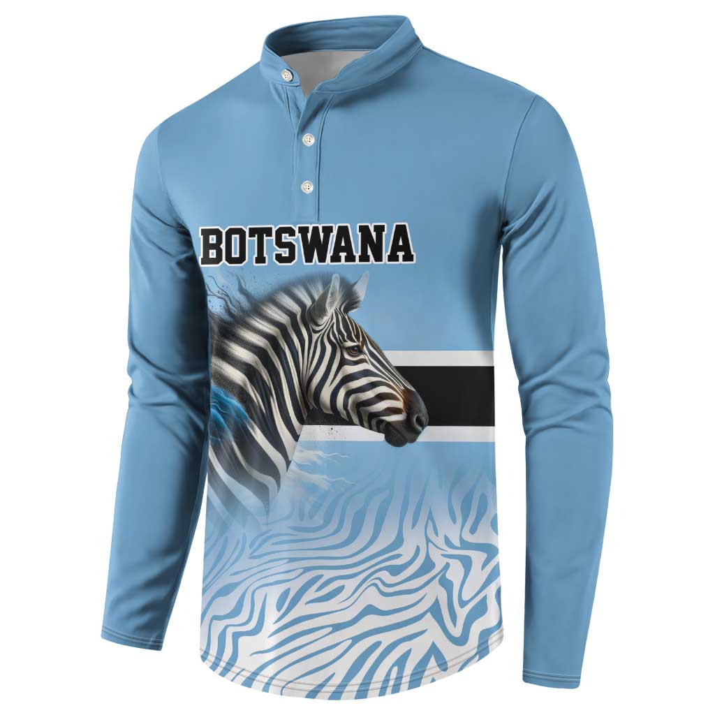Botswana Independence Day 1966 Button Sweatshirt Tribal African Zebra Skins Pattern
