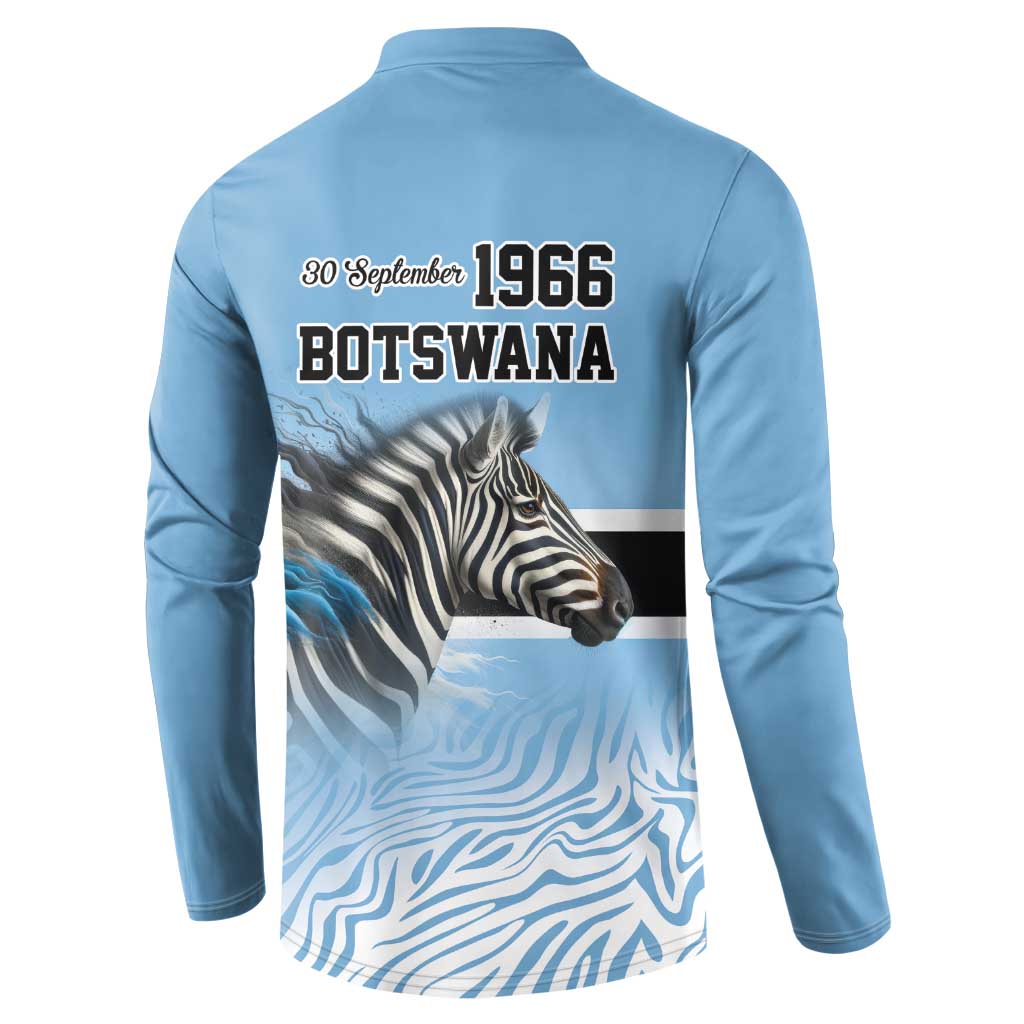 Botswana Independence Day 1966 Button Sweatshirt Tribal African Zebra Skins Pattern