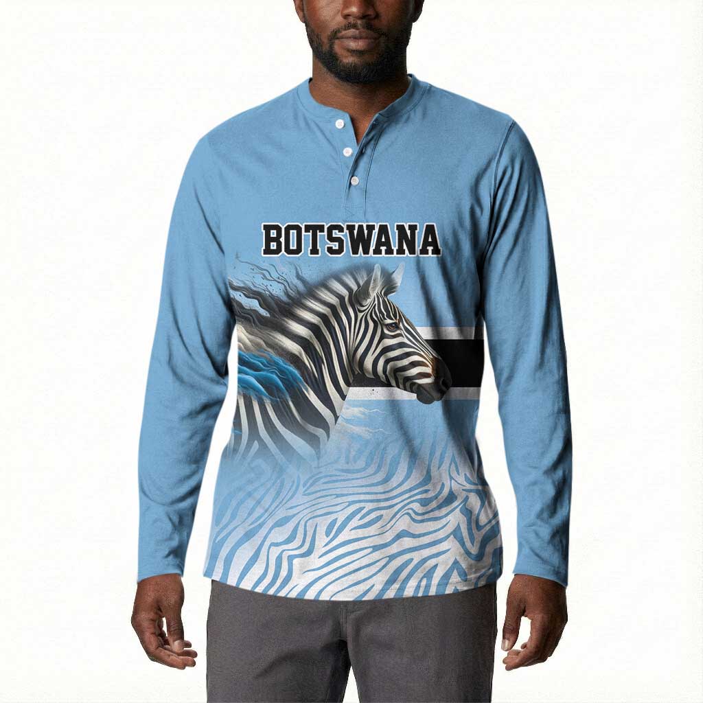 Botswana Independence Day 1966 Button Sweatshirt Tribal African Zebra Skins Pattern