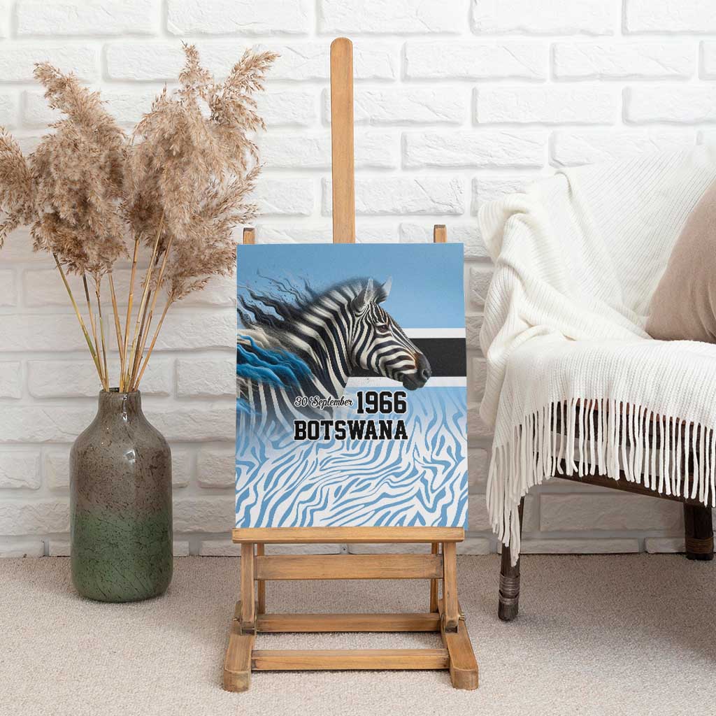 Botswana Independence Day 1966 Canvas Wall Art Tribal African Zebra Skins Pattern - African Pride