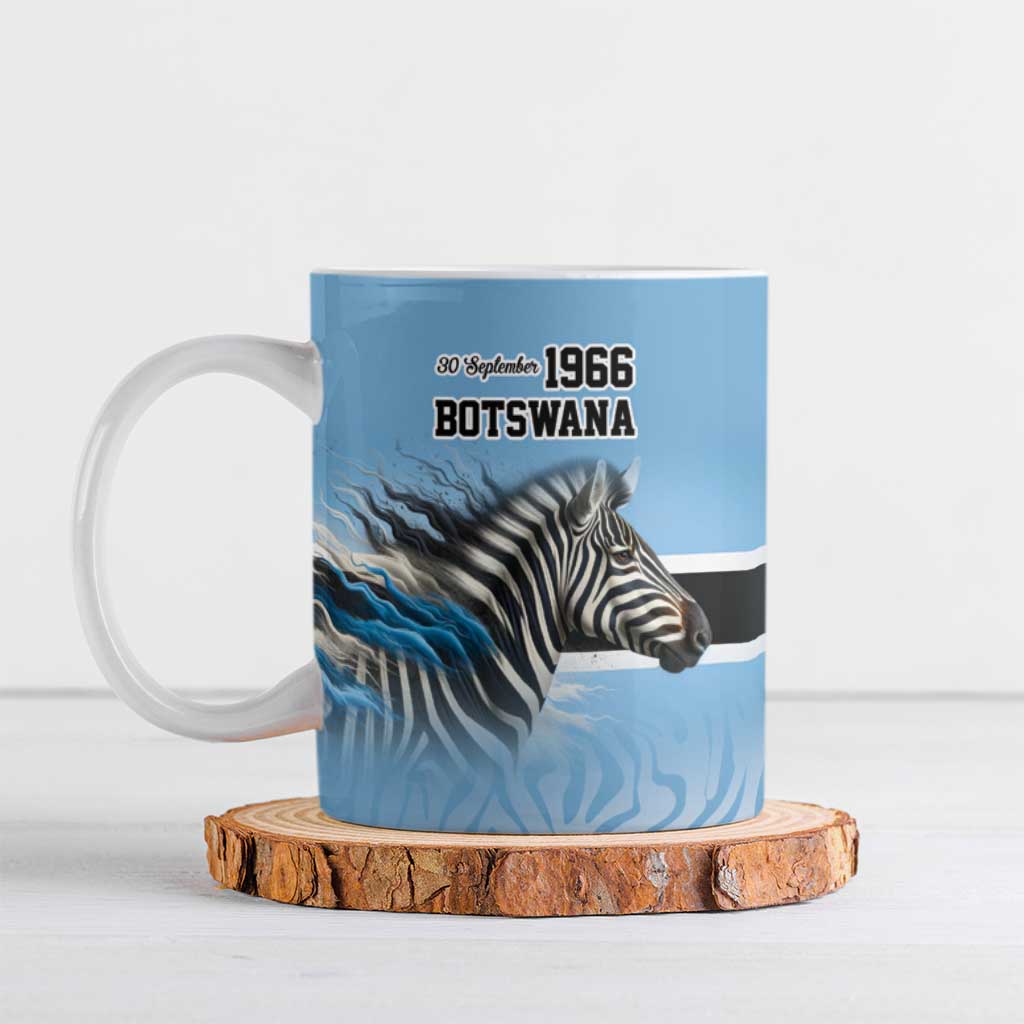 Botswana Independence Day 1966 Ceramic Mug Tribal African Zebra Skins Pattern