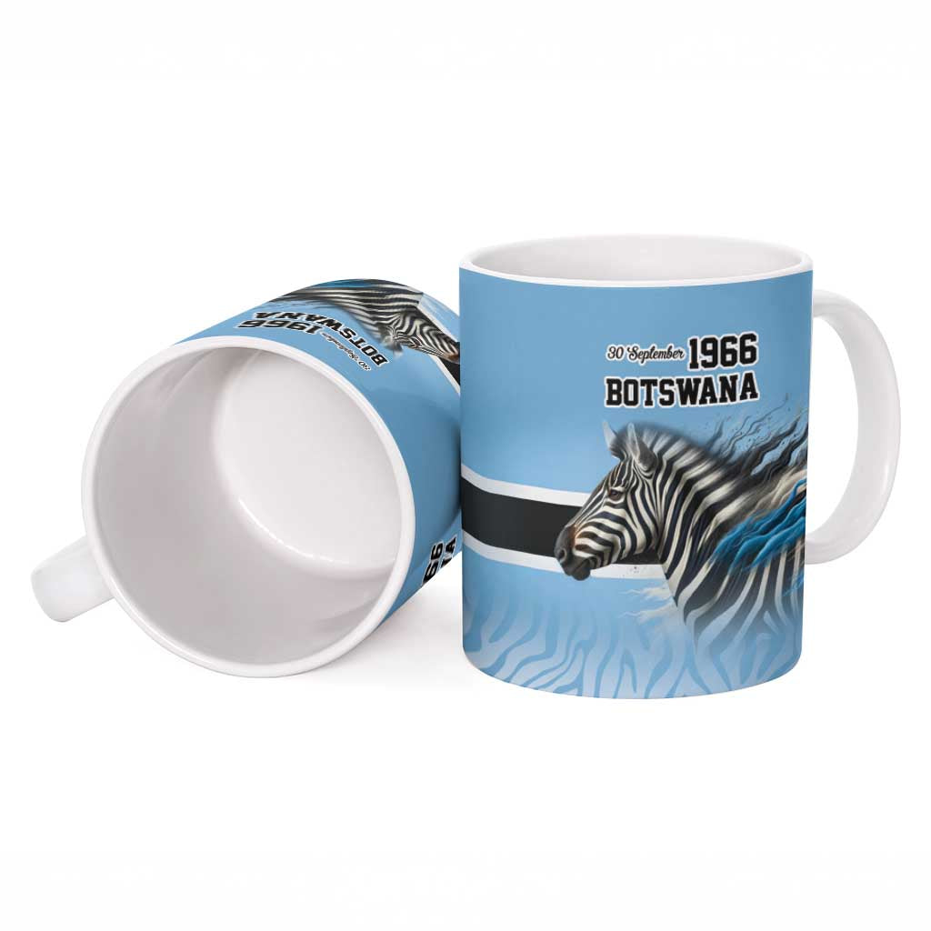 Botswana Independence Day 1966 Ceramic Mug Tribal African Zebra Skins Pattern
