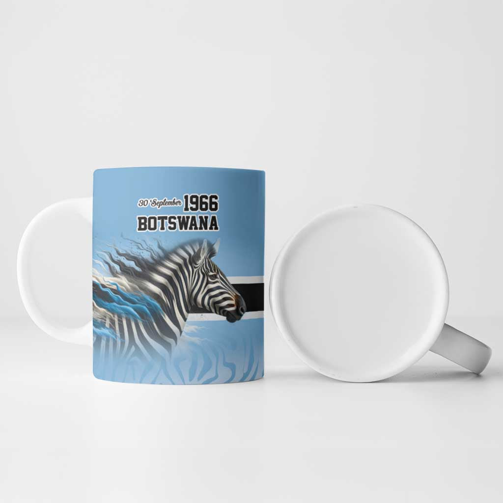 Botswana Independence Day 1966 Ceramic Mug Tribal African Zebra Skins Pattern