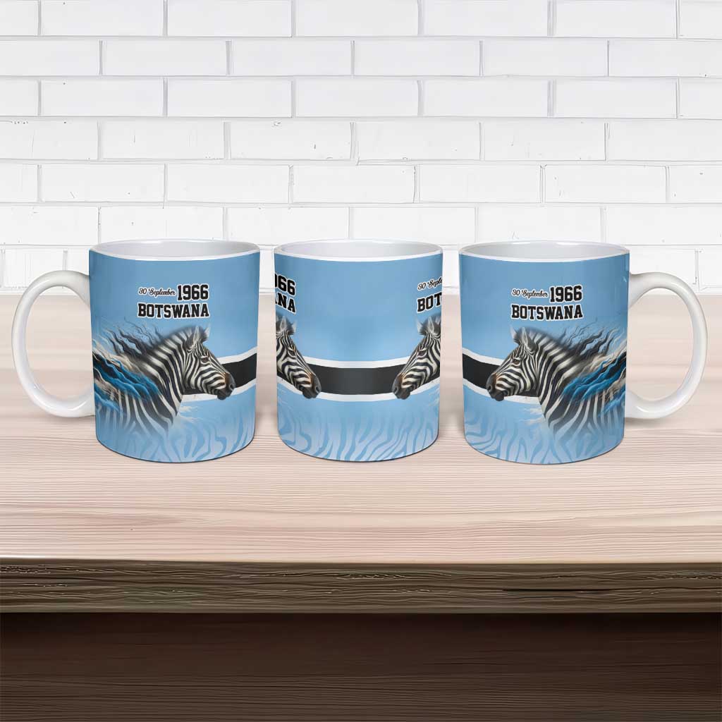 Botswana Independence Day 1966 Ceramic Mug Tribal African Zebra Skins Pattern