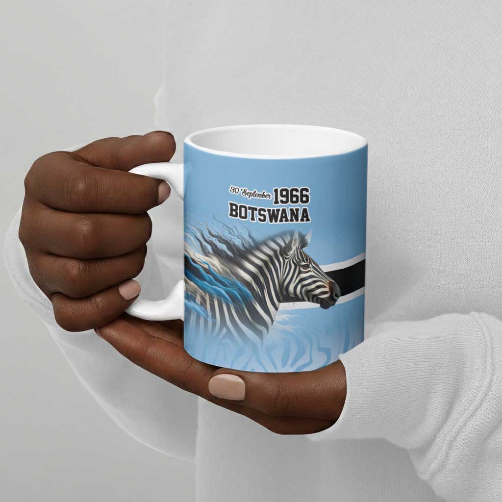 Botswana Independence Day 1966 Ceramic Mug Tribal African Zebra Skins Pattern