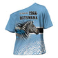 Botswana Independence Day 1966 Cross Shoulder Shirt Tribal African Zebra Skins Pattern