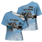 Botswana Independence Day 1966 Cross Shoulder Shirt Tribal African Zebra Skins Pattern