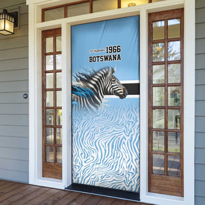 Botswana Independence Day 1966 Door Cover Tribal African Zebra Skins Pattern