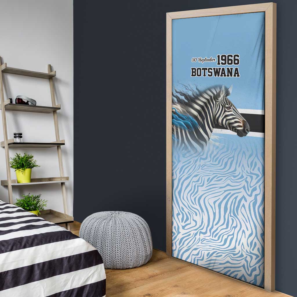 Botswana Independence Day 1966 Door Cover Tribal African Zebra Skins Pattern