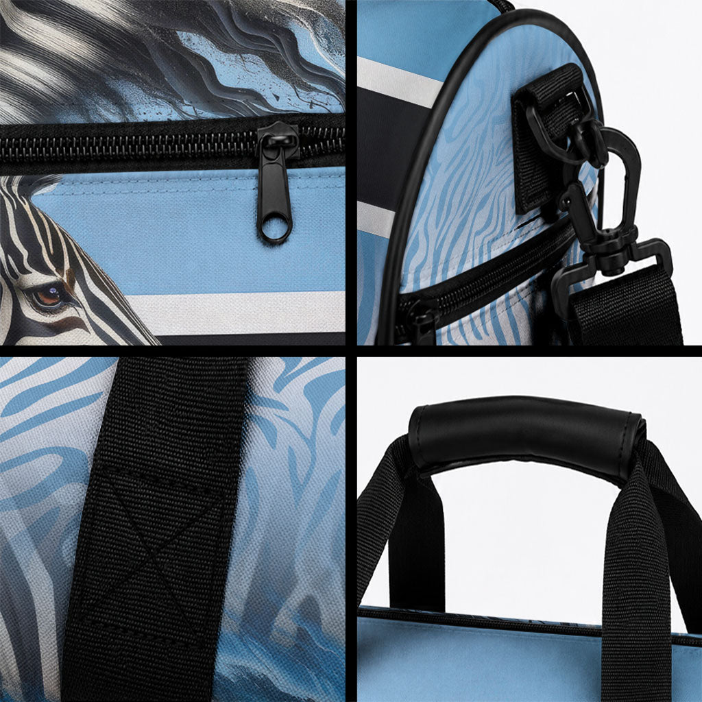 Botswana Independence Day 1966 Duffle Bag Tribal African Zebra Skins Pattern