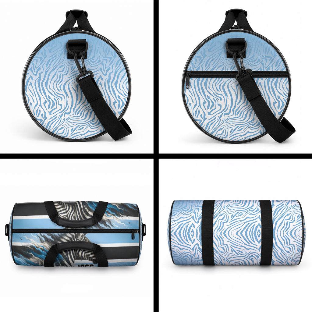 Botswana Independence Day 1966 Duffle Bag Tribal African Zebra Skins Pattern