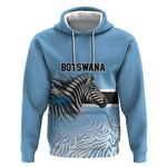 Botswana Independence Day 1966 Hoodie Tribal African Zebra Skins Pattern - African Pride