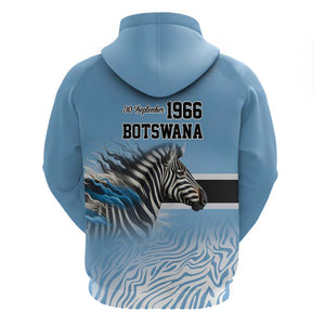 Botswana Independence Day 1966 Hoodie Tribal African Zebra Skins Pattern - African Pride
