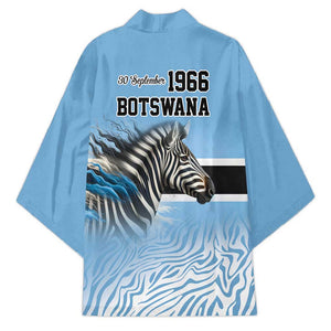 Botswana Independence Day 1966 Kimono Tribal African Zebra Skins Pattern