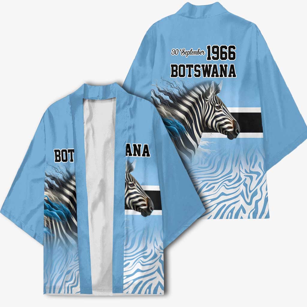 Botswana Independence Day 1966 Kimono Tribal African Zebra Skins Pattern