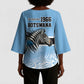 Botswana Independence Day 1966 Kimono Sleeve Blouse Tribal African Zebra Skins Pattern
