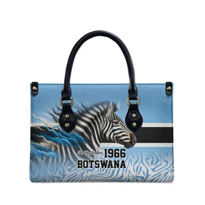 Botswana Independence Day 1966 Leather Bag Tribal African Zebra Skins Pattern