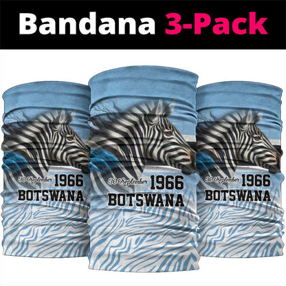Botswana Independence Day 1966 Neck Gaiter Tribal African Zebra Skins Pattern LT9