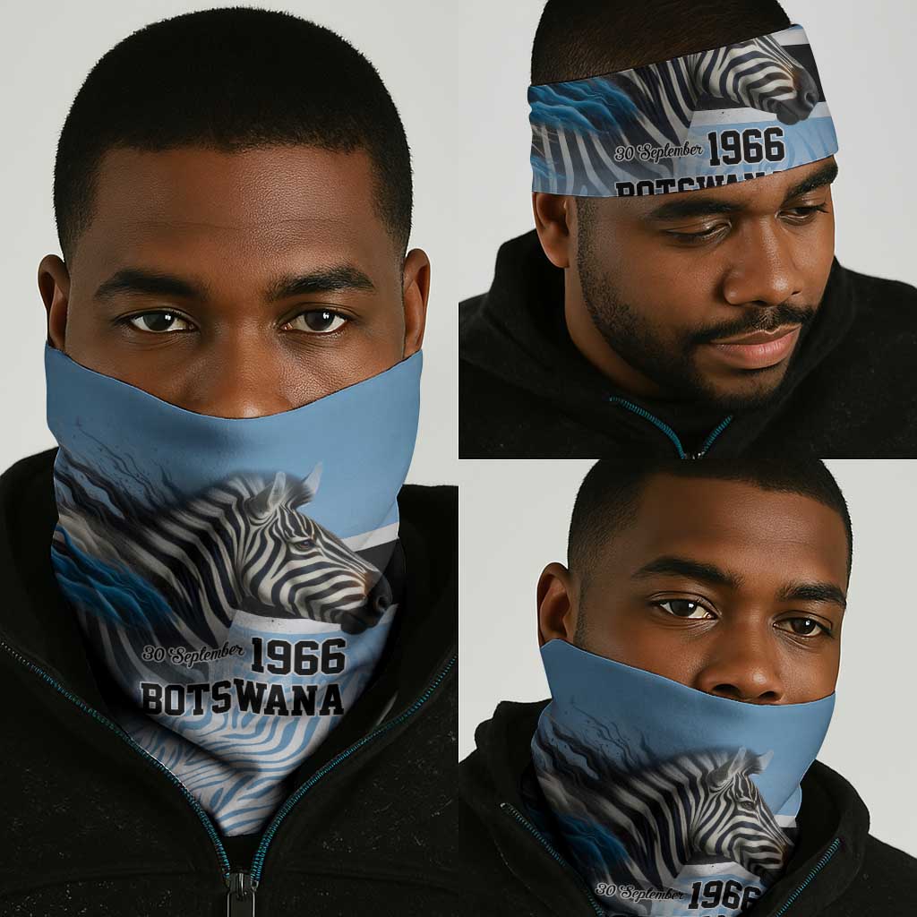 Botswana Independence Day 1966 Neck Gaiter Tribal African Zebra Skins Pattern LT9