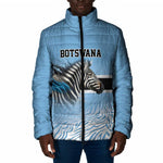Botswana Independence Day 1966 Padded Jacket Tribal African Zebra Skins Pattern