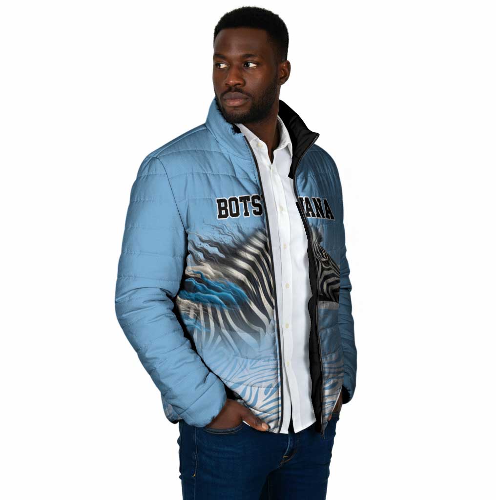 Botswana Independence Day 1966 Padded Jacket Tribal African Zebra Skins Pattern