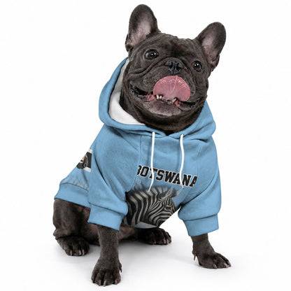 Botswana Independence Day 1966 Pet Hoodie Tribal African Zebra Skins Pattern