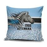 Botswana Independence Day 1966 Pillow Cover Tribal African Zebra Skins Pattern