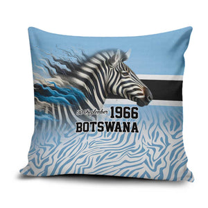Botswana Independence Day 1966 Pillow Cover Tribal African Zebra Skins Pattern