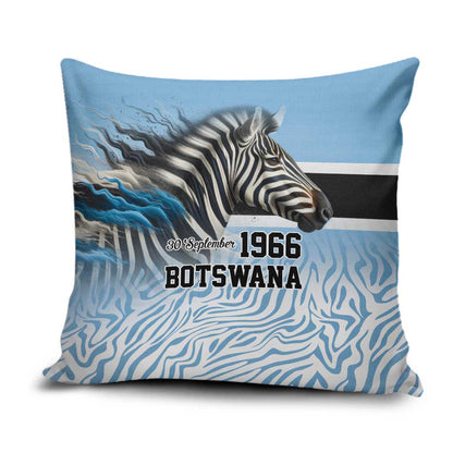 Botswana Independence Day 1966 Pillow Cover Tribal African Zebra Skins Pattern