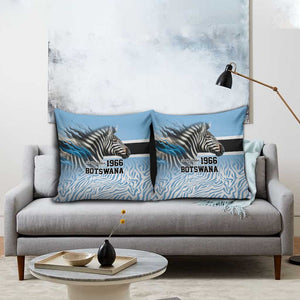 Botswana Independence Day 1966 Pillow Cover Tribal African Zebra Skins Pattern