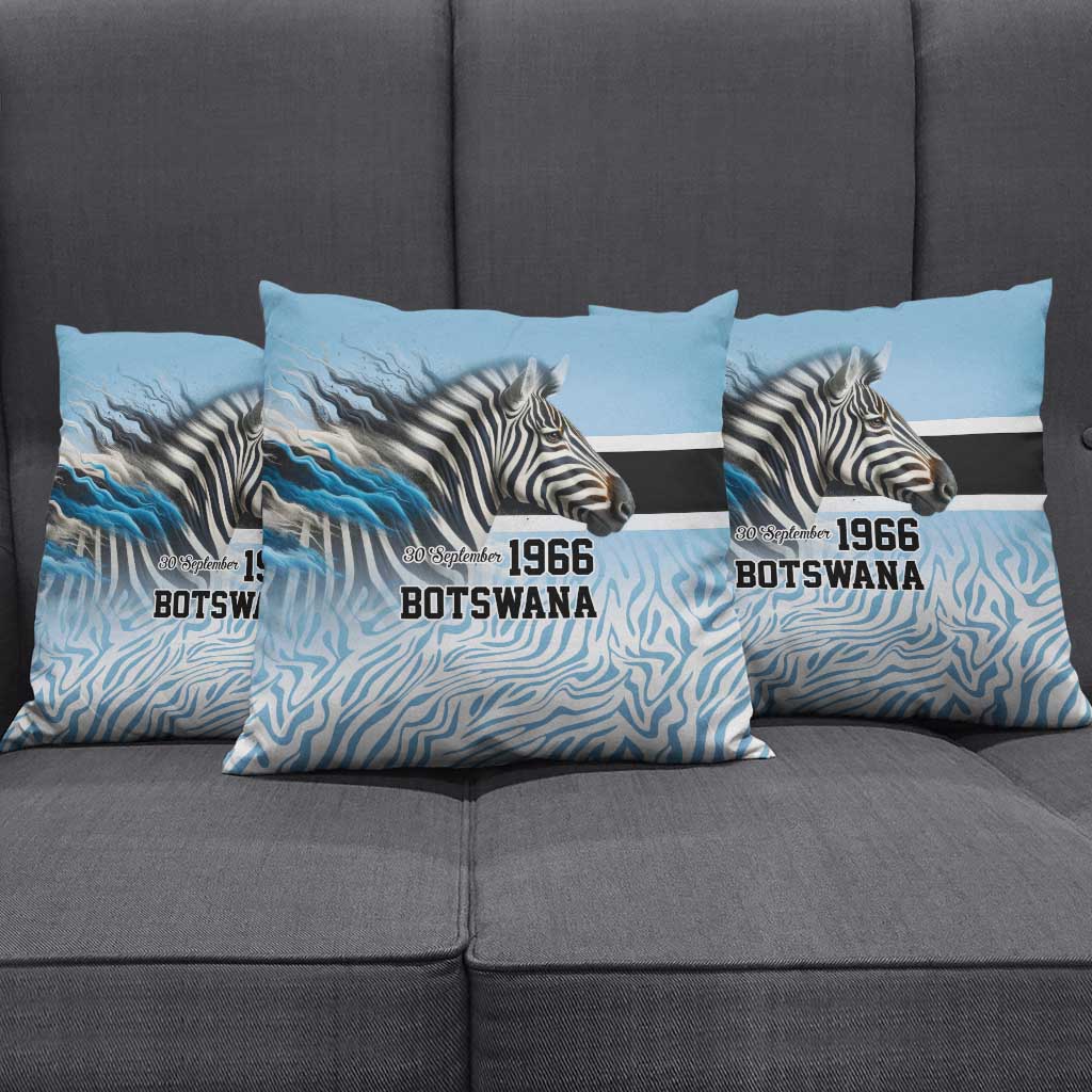 Botswana Independence Day 1966 Pillow Cover Tribal African Zebra Skins Pattern