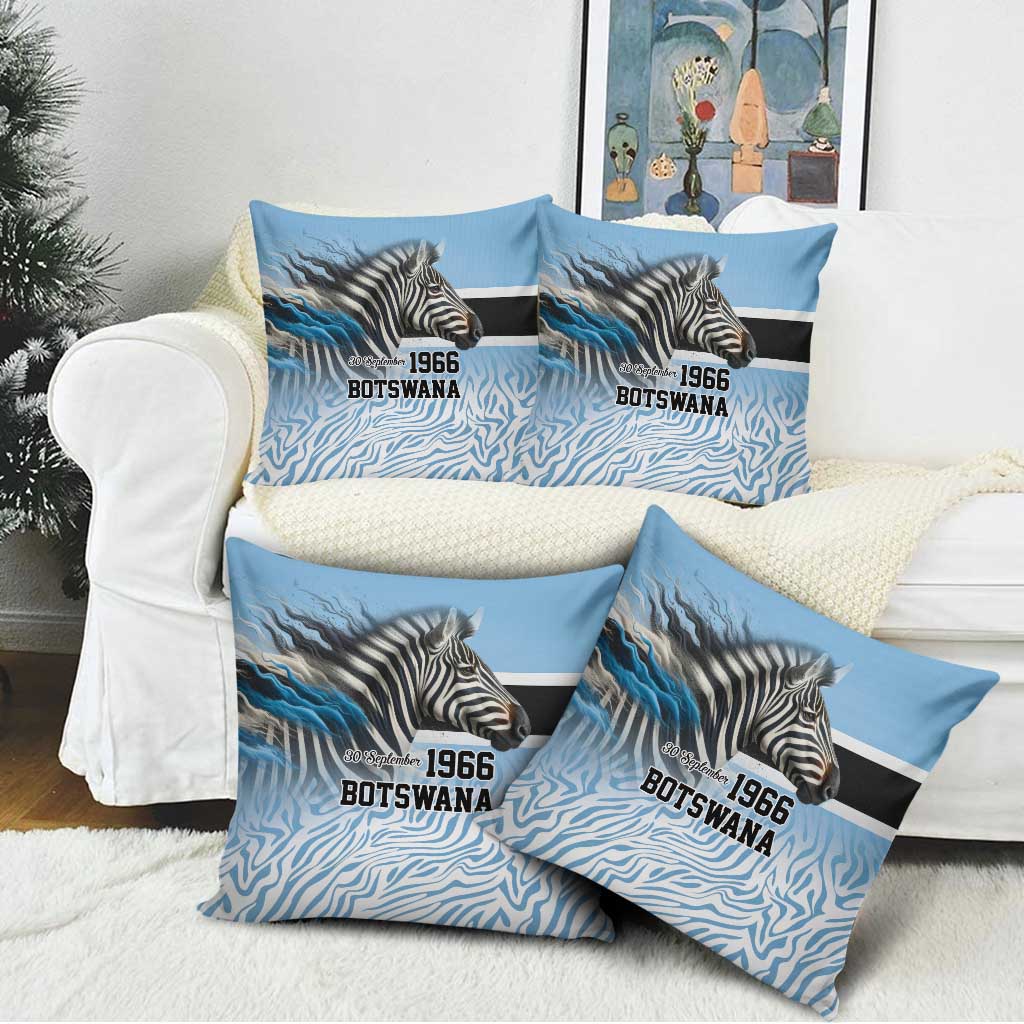 Botswana Independence Day 1966 Pillow Cover Tribal African Zebra Skins Pattern