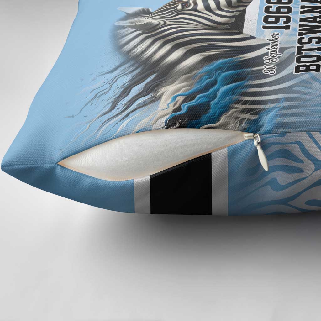 Botswana Independence Day 1966 Pillow Cover Tribal African Zebra Skins Pattern