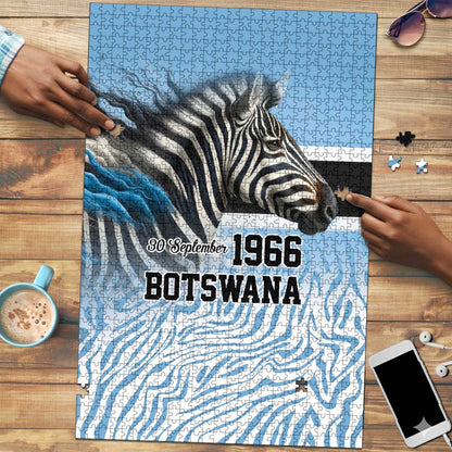 Botswana Independence Day 1966 Puzzle Tribal African Zebra Skins Pattern