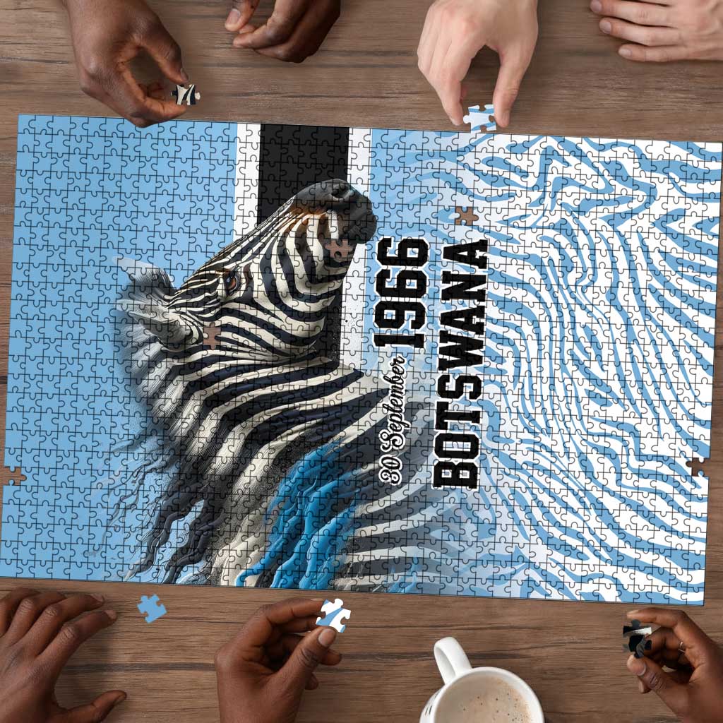 Botswana Independence Day 1966 Puzzle Tribal African Zebra Skins Pattern