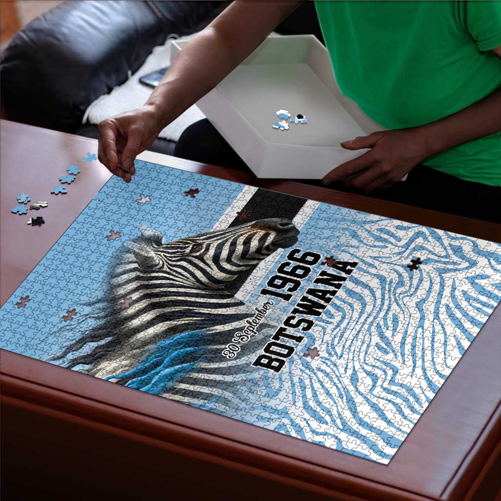 Botswana Independence Day 1966 Puzzle Tribal African Zebra Skins Pattern