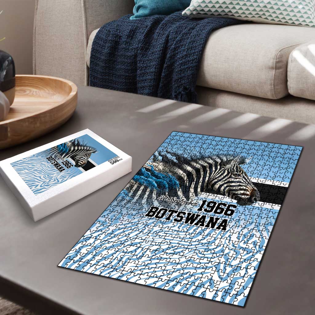 Botswana Independence Day 1966 Puzzle Tribal African Zebra Skins Pattern