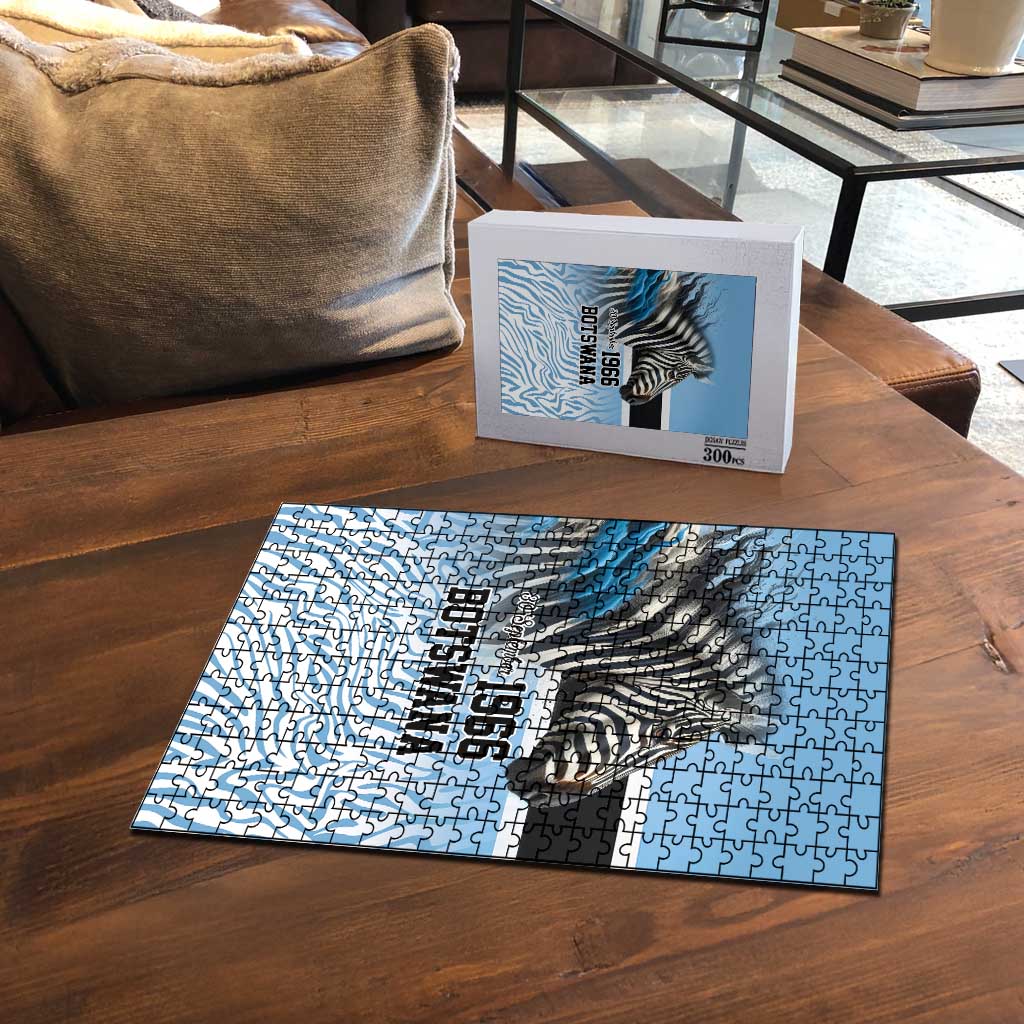 Botswana Independence Day 1966 Puzzle Tribal African Zebra Skins Pattern