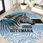 Botswana Independence Day 1966 Round Carpet Tribal African Zebra Skins Pattern - African Pride