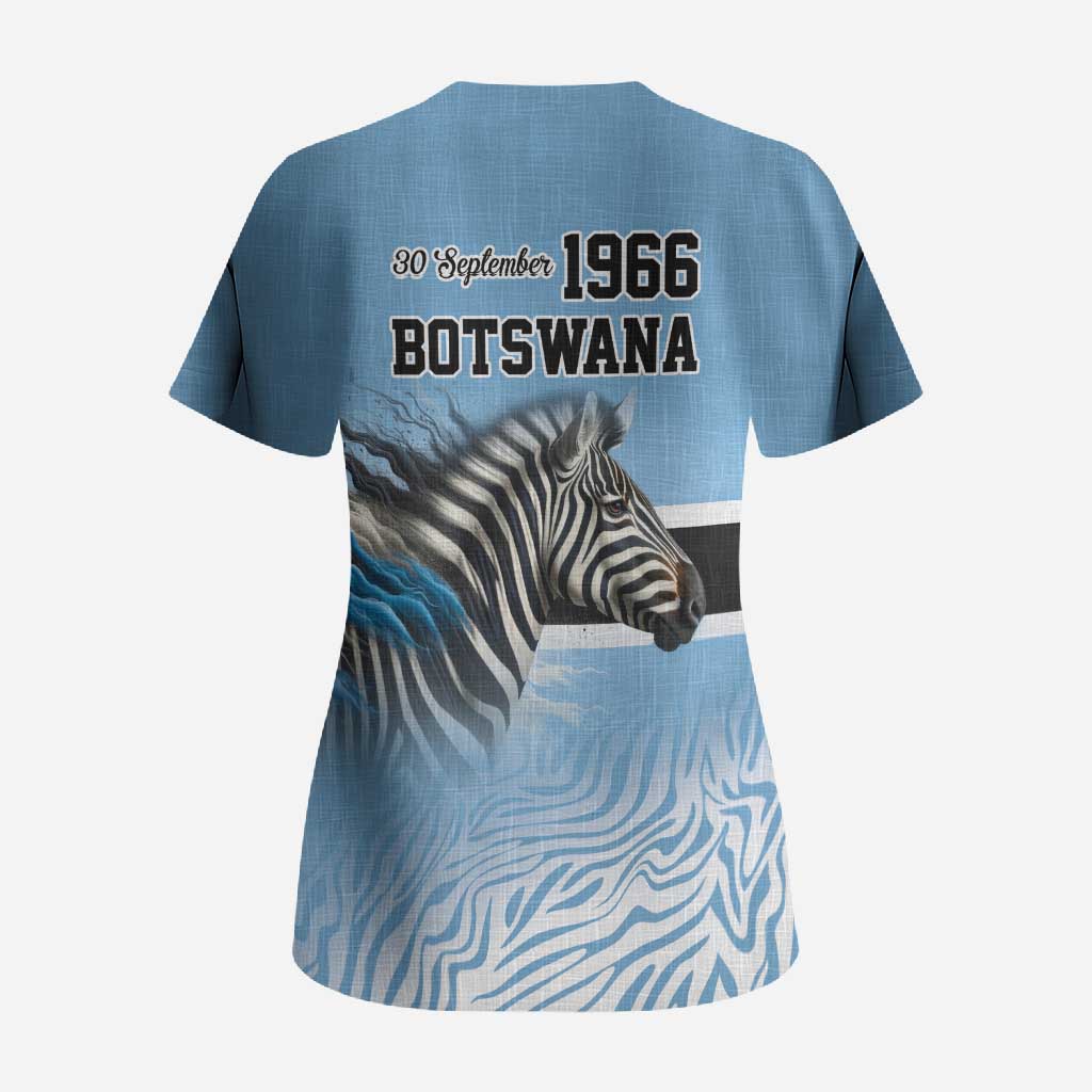 Botswana Independence Day 1966 Scrub Top Tribal African Zebra Skins Pattern